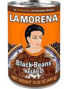 La Morena Refried Black Beans 440g x 1